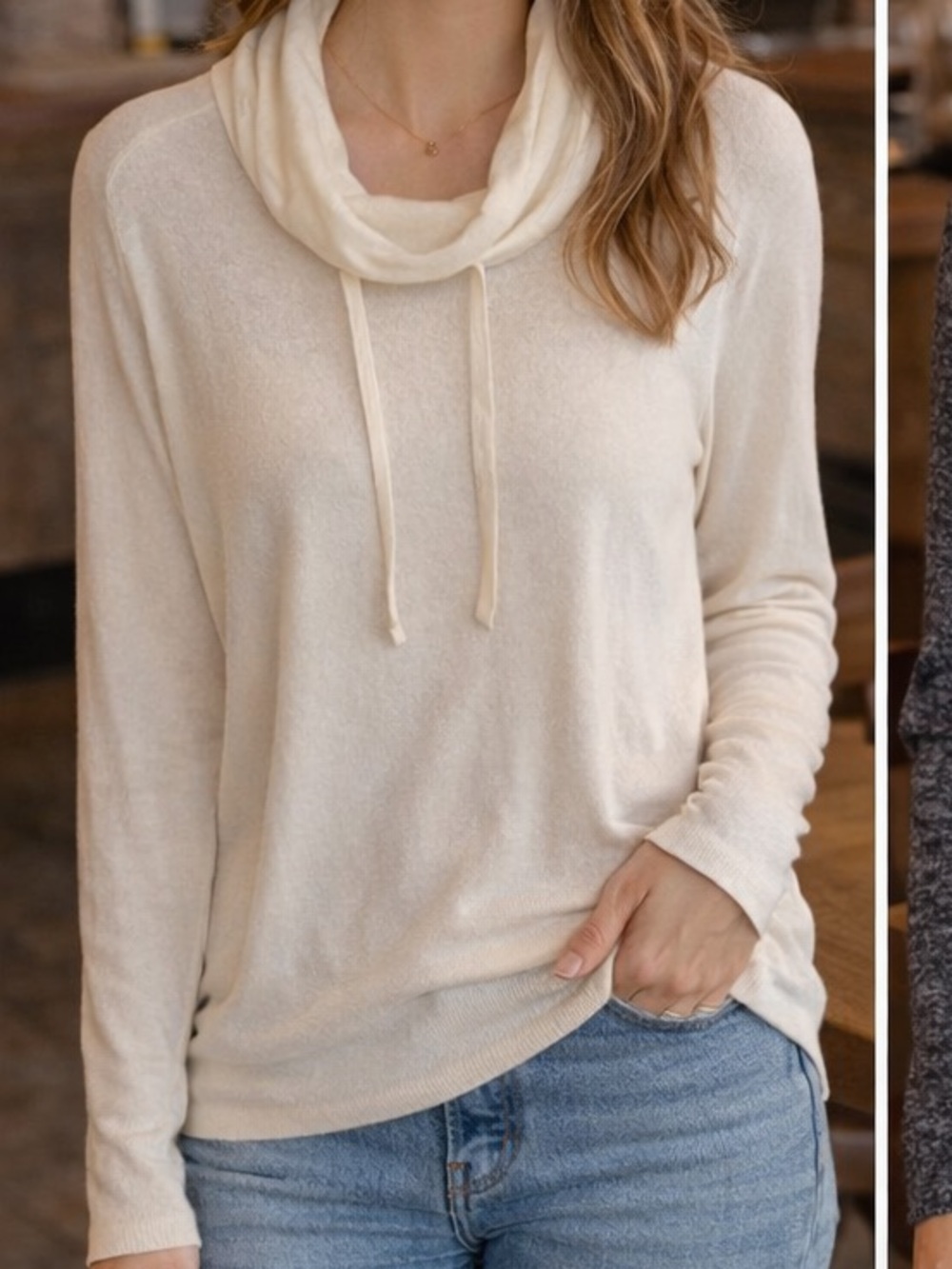 Lightweight Cowl Neck Sweater